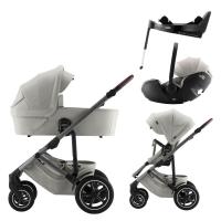 Britax Römer Smile 5Z + Vanička + autosedačka Baby-Safe PRO Lux + Vario Base 5Z 4v1 Linen Grey